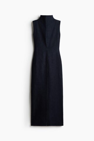 H & M - Mouwloze denim jurk - Donker Denimblauw