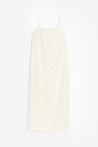 H & M - Jacquardgeweven jurk - Roomwit