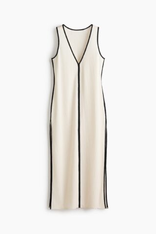 H & M - Strandjurk met crinkle-effect - Roomwit
