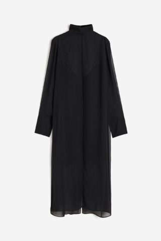 H & M - Jurk van chiffon - Zwart
