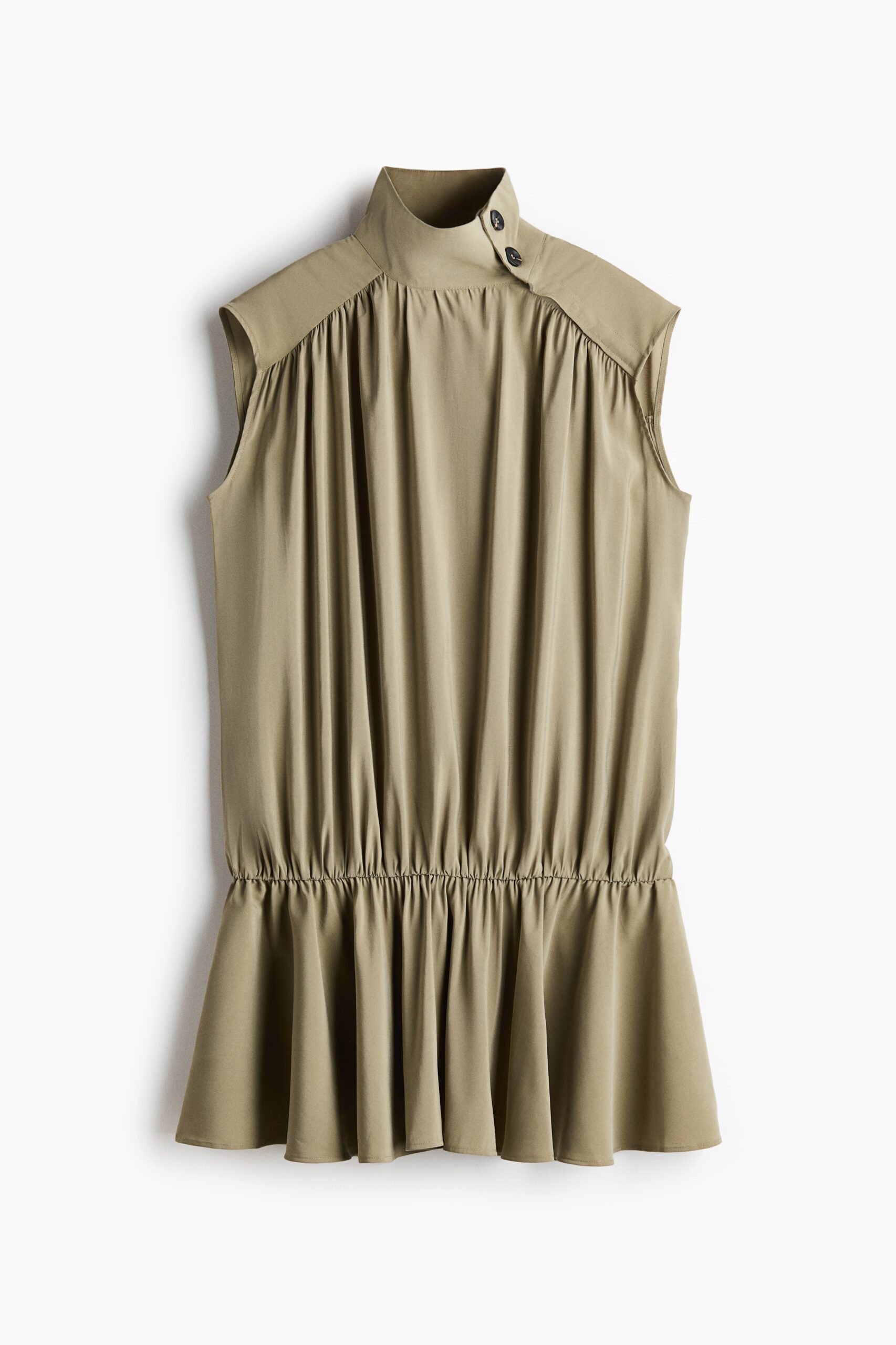 H & M - Jurk met uitlopende rok en knoopsluiting - Licht Kakigroen H & M - Jurk met uitlopende rok en knoopsluiting - Licht Kakigroen