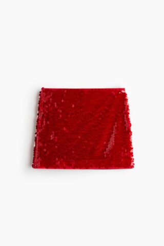 H & M - Rok met pailletten - Rood