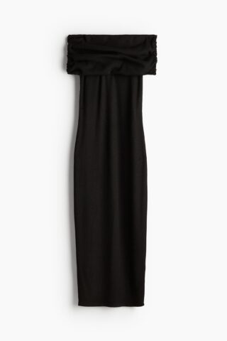 H & M - Off-the-shoulderjurk - Zwart