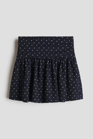 H & M - Tricot crinklerok - Marineblauw/Polkadot