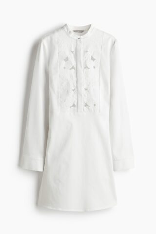H & M - Jurk met broderie anglaise - Wit
