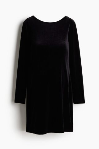 H & M - MAMA Velours deep-backjurk - Zwart