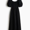 H & M - Jurk met gesmokte taille - Zwart