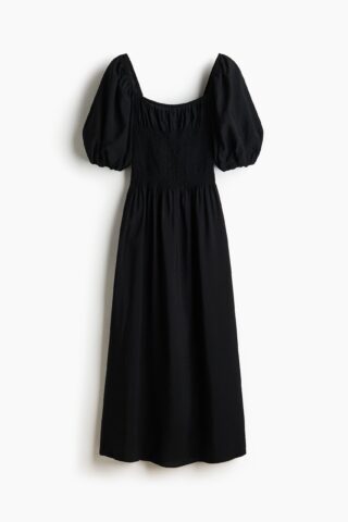 H & M - Jurk met gesmokte taille - Zwart