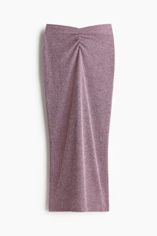 H & M - Gebreide rok met rimpeleffect - Roze Gemêleerd