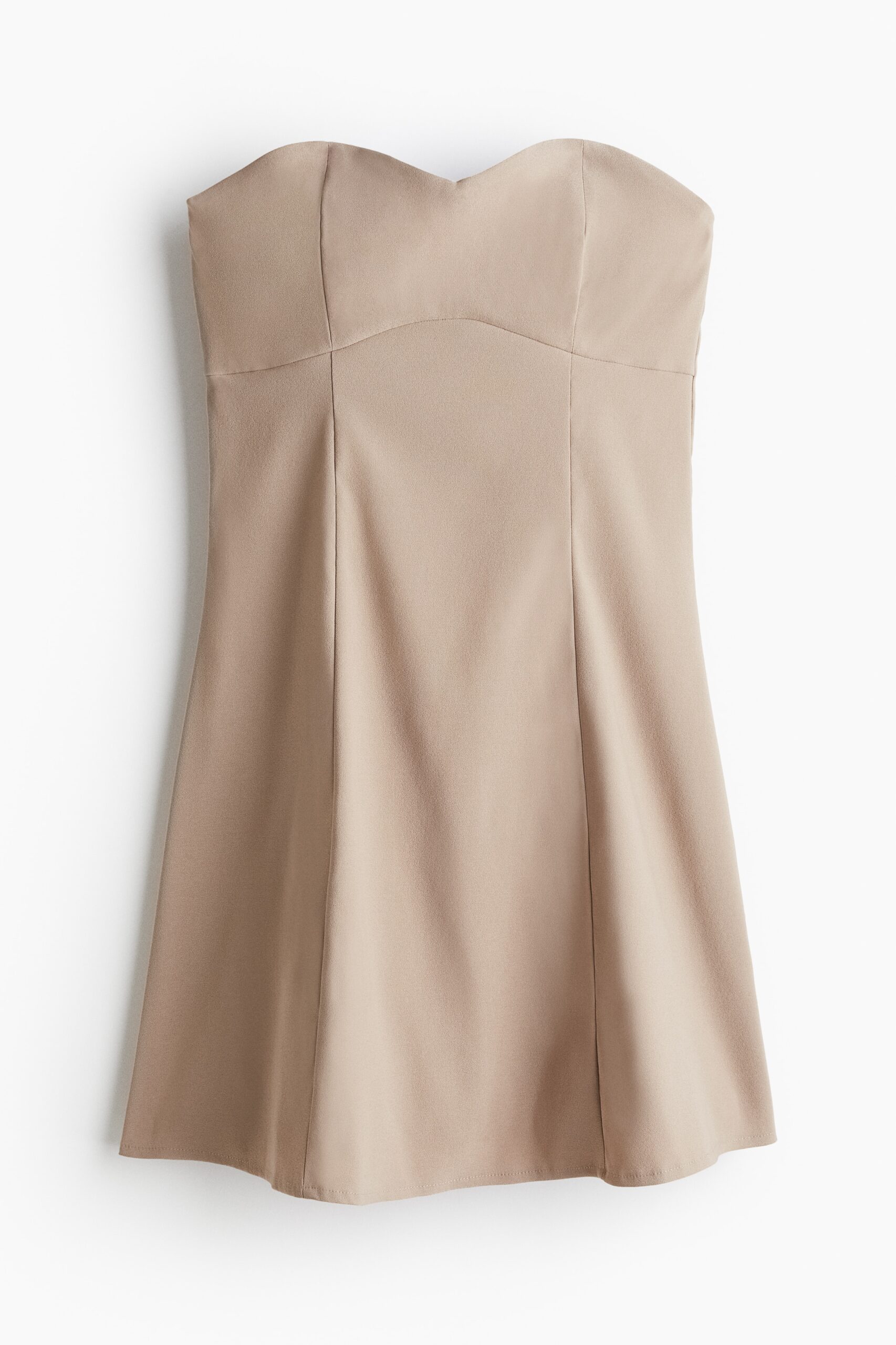 H & M - Bandeaujurk met uitlopende rok - Lichtbeige H & M - Bandeaujurk met uitlopende rok - Lichtbeige