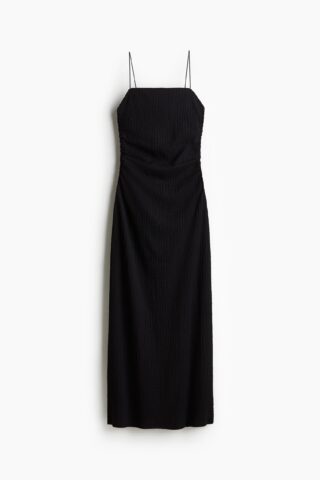 H & M - Strappy jurk met structuurdessin - Zwart