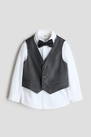 H & M - Driedelige geklede set - Dark Grey/White