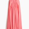 H & M - Gedrapeerde jurk met cape - Roze