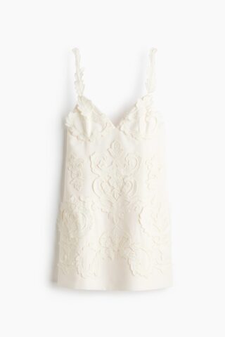 H & M - Strappy jurk met applicaties - Roomwit