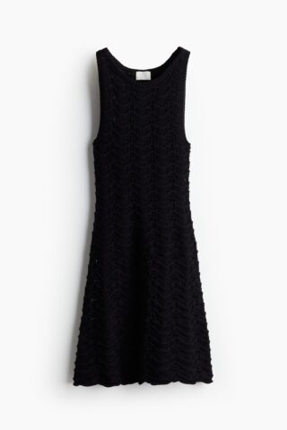 H & M - Ajourgebreide jurk - Zwart