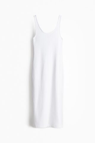 H & M - Jurk van ribtricot - Wit