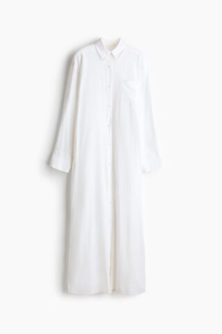 H & M - Overhemdjurk van linnenmix - Wit