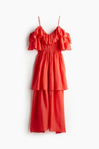 H & M - Cold-shoulderjurk - Rood