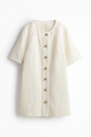 H & M - Doorknoopjurk - Roomwit