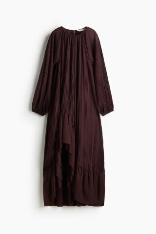 H & M - Geplooide maxi-jurk - Bordeauxrood