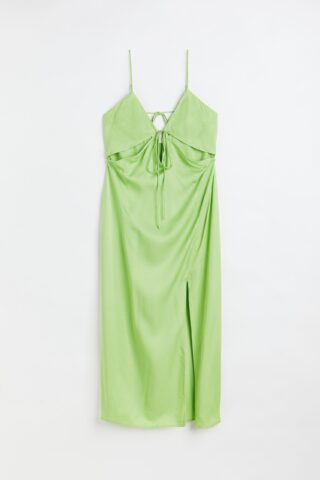 H & M - Jurk met cutout - Limegroen