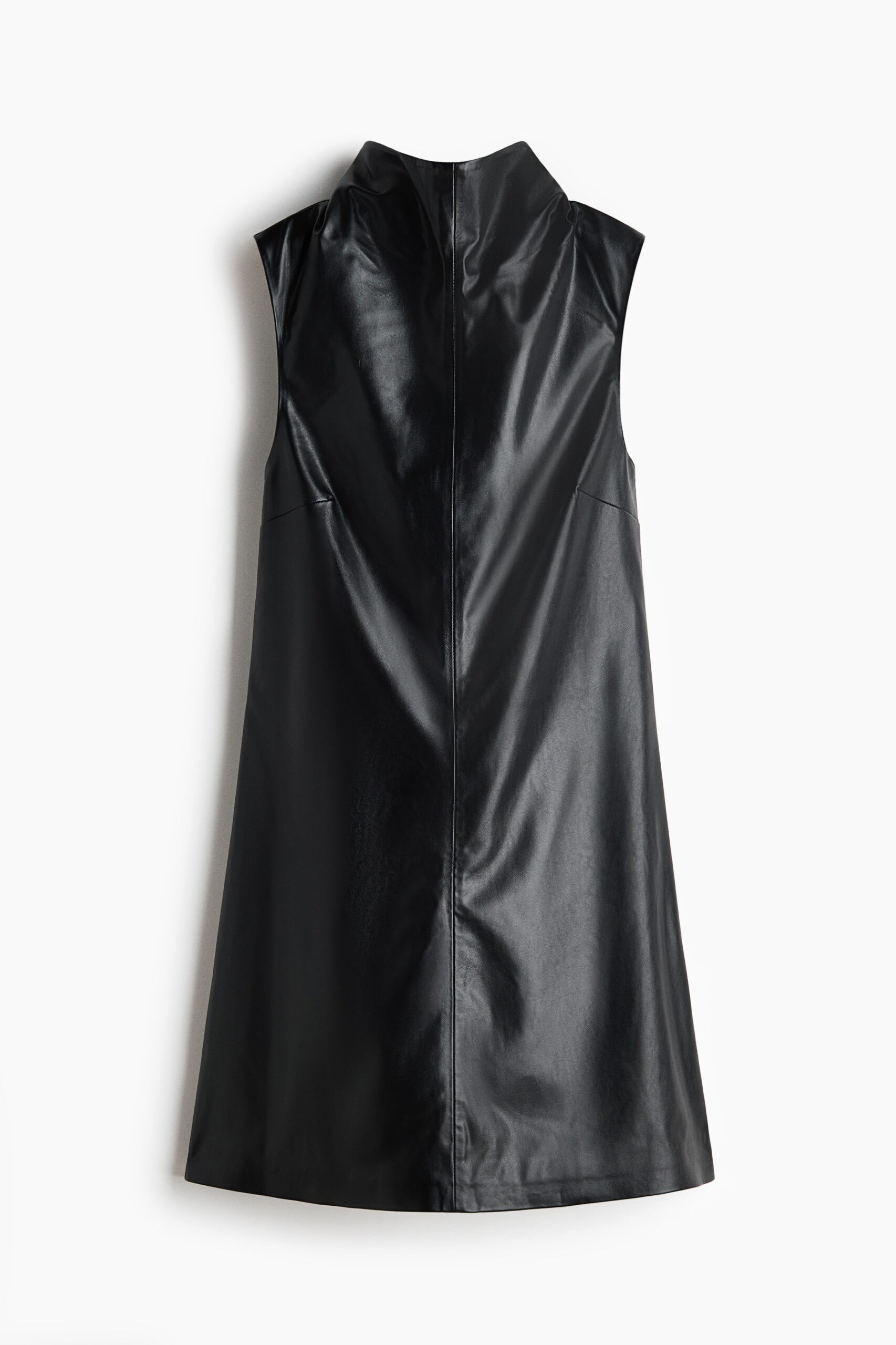 H & M - A-linejurk met coating - Zwart