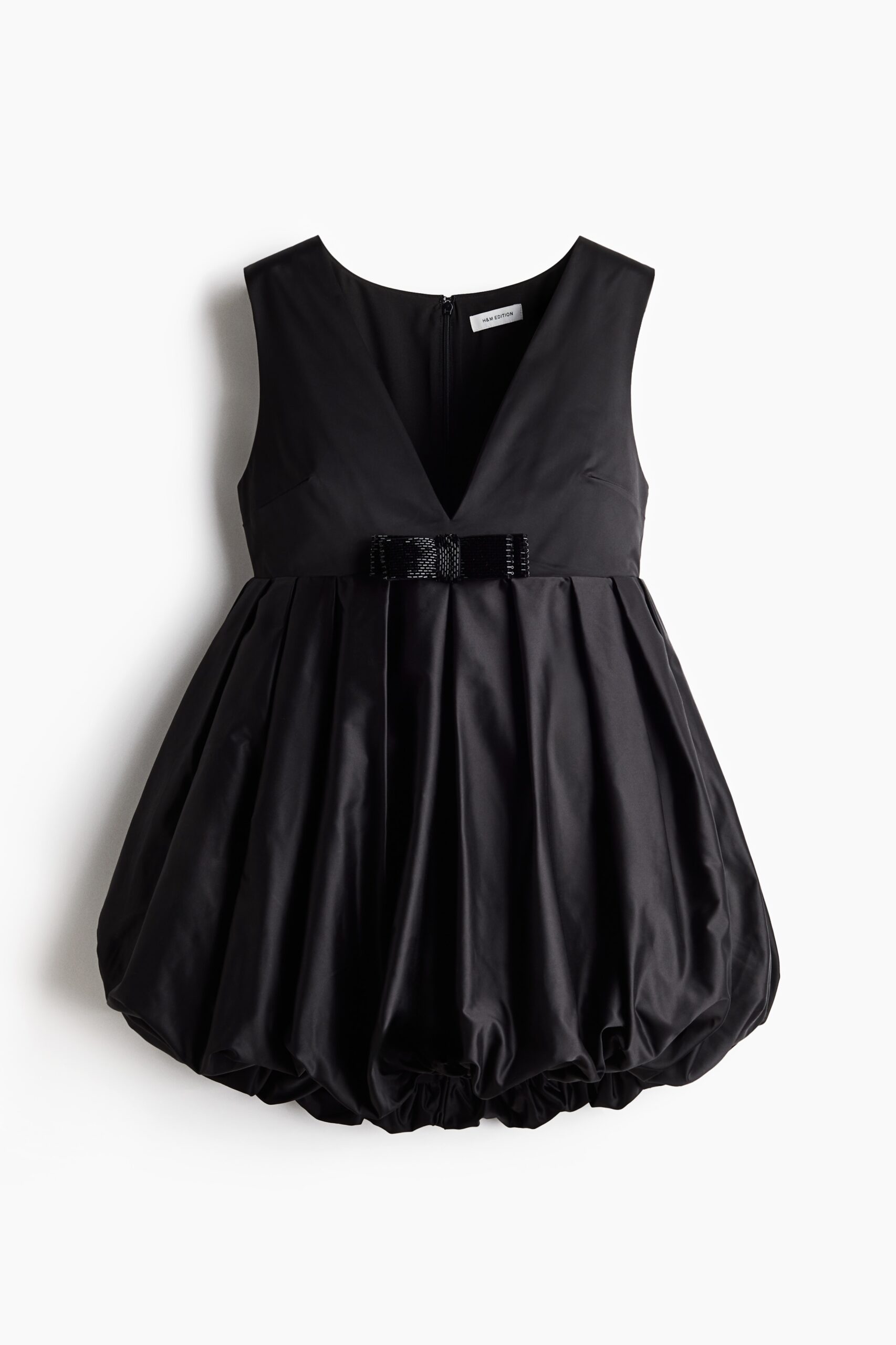 H & M - Bubble-hem mini dress - Zwart