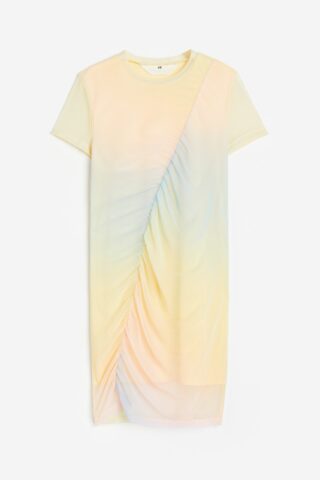 H & M - Ingerimpelde jurk - Geel/Ombre
