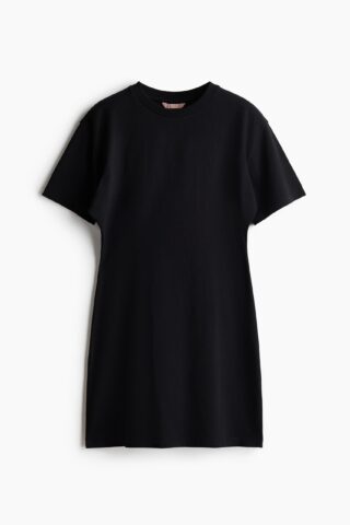 H & M - Katoenen T-shirtjurk met zandlopersilhouet - Zwart