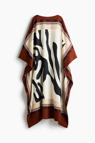 H & M - Kaftanjurk met print - Roestrood/Dessin