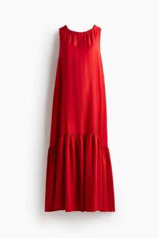 H & M - MAMA Volumineuze maxi-jurk - Helderrood
