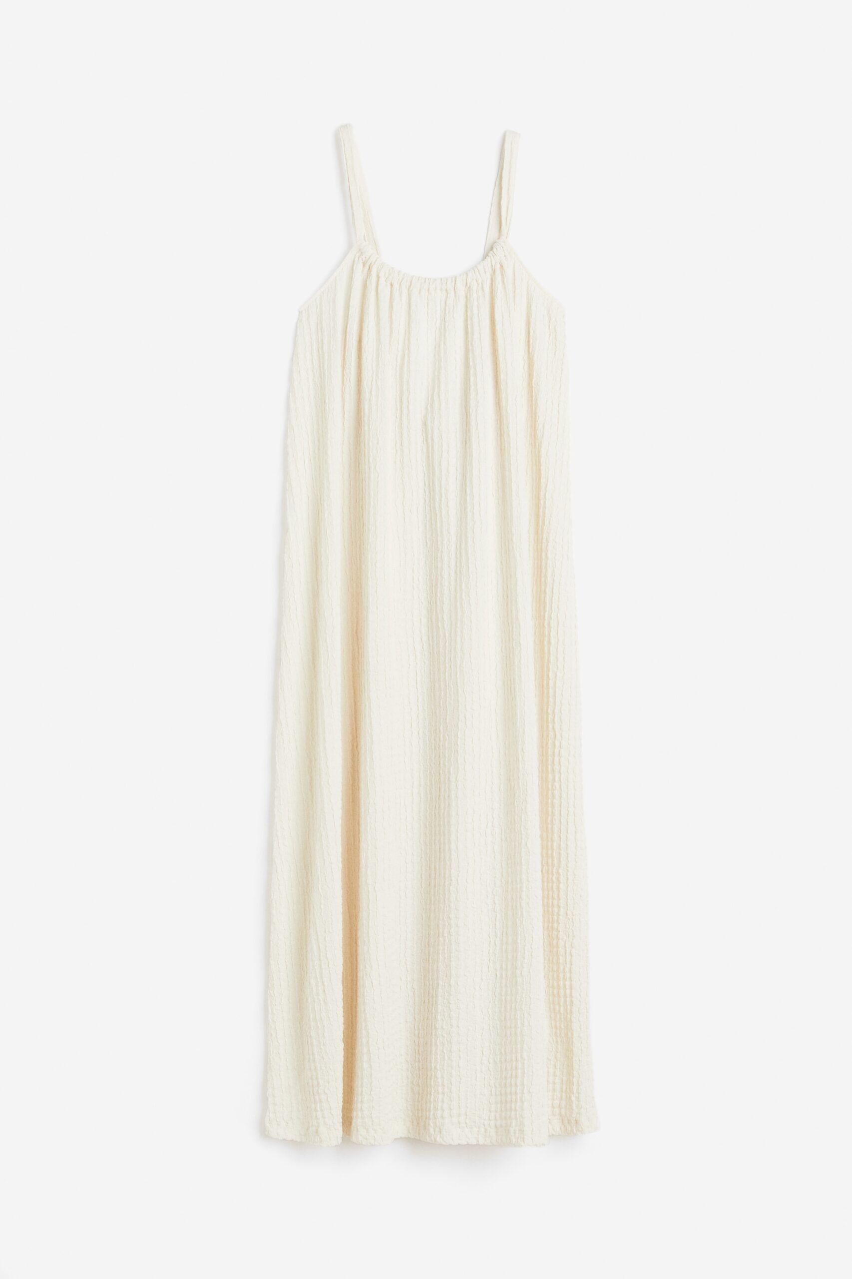 H & M - Tricot jurk met structuurdessin - Roomwit