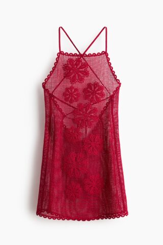 H & M - Strandjurk met gehaakte look - Rood
