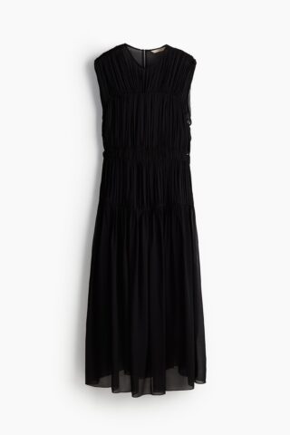 H & M - Ingerimpelde jurk van viscose - Zwart