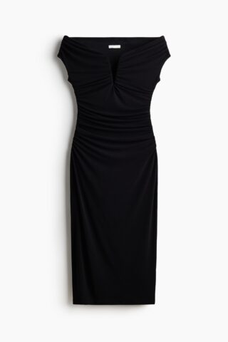 H & M - Off-the-shoulderjurk - Zwart