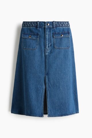 H & M - Denim rok met gevlochten biezen - Denim Blue