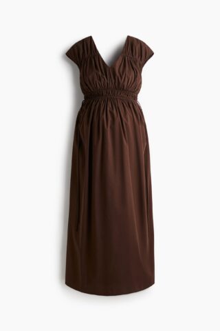 H & M - MAMA Jurk met V-hals - Donkerbruin