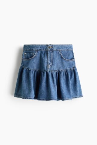H & M - Flared denim rok - Denimblauw