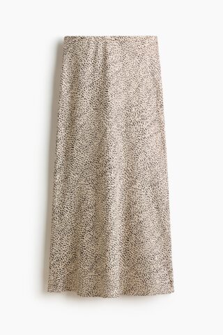 H & M - Midirok - Lichtbeige/Dessin