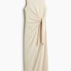 H & M - Jurk met geknoopt detail - Lichtbeige