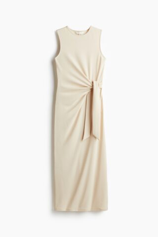 H & M - Jurk met geknoopt detail - Lichtbeige