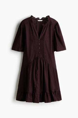 H & M - Tuniekjurk van viscosemix - Donkerbruin