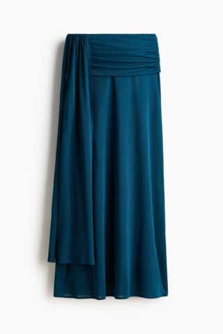 H & M - Gedrapeerde tricot rok - Donkerturkoois