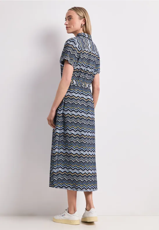 Midi-jurk met zigzagpatroon