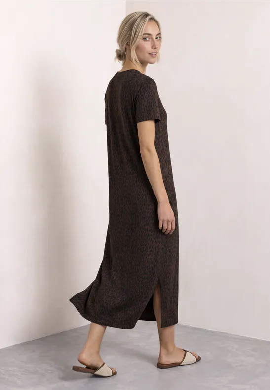 Midi-jurk met grafisch patroon