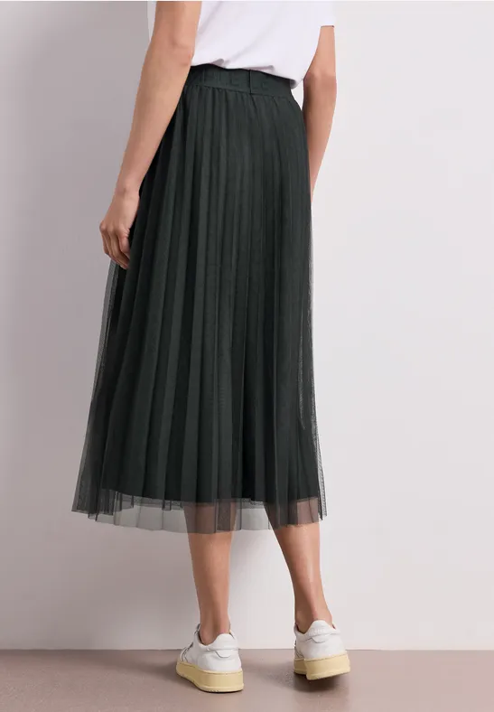 Tule midirok met geplooide structuur