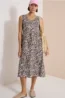 Midi-jurk met V-hals en zebraprint