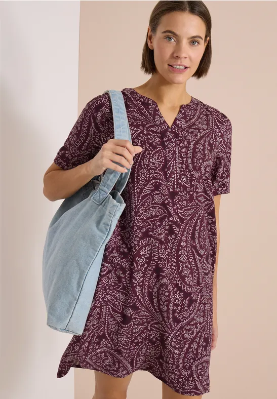 Knielange jurk met paisleypatroon