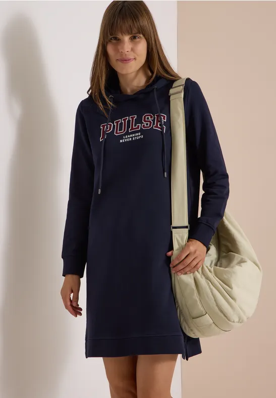 Kniehoge sweaterjurk met capuchon