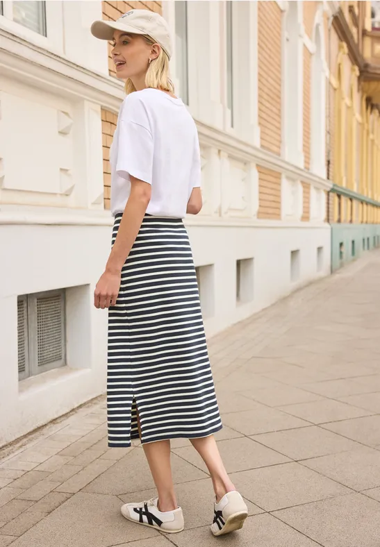 Midi-rok met gestreept patroon